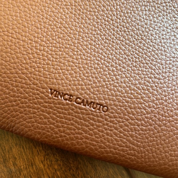 VINCE CAMUTO Vegan Leather Tote - Luck Tote  in Pebbled Red Desert Black Stripe - Picture 5 of 8